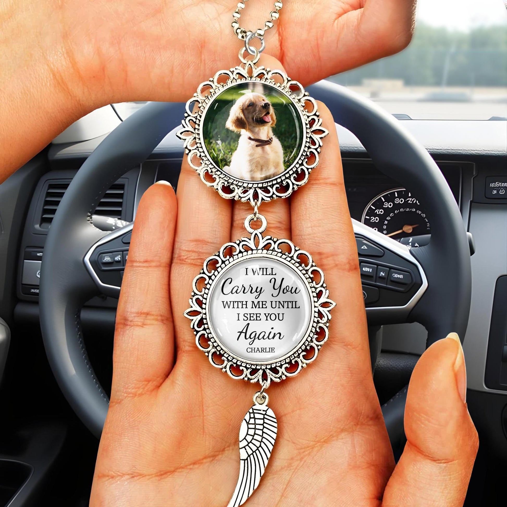 I Will Carry You With Me Until I See You Again, Angel Wing and Pendant Charm