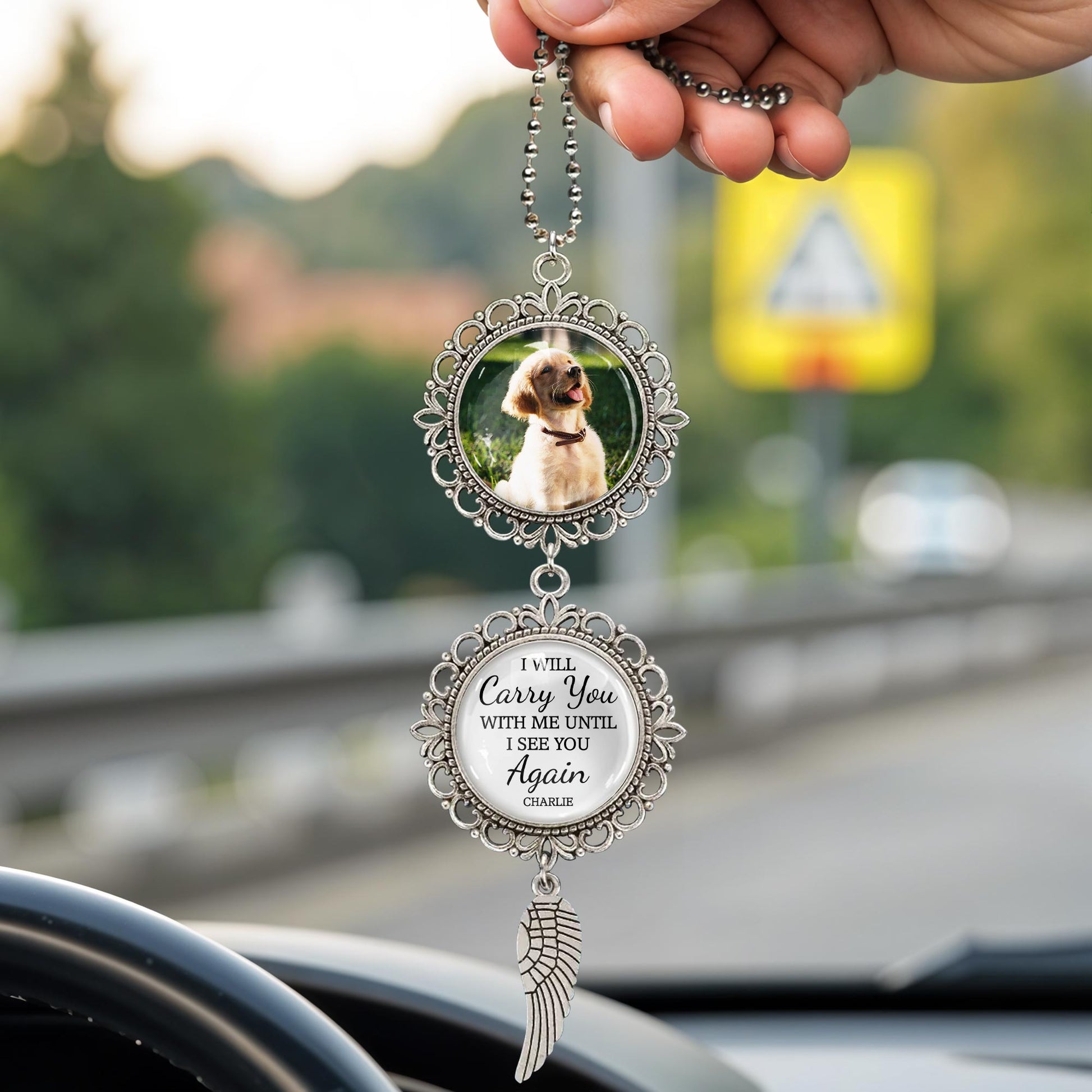 I Will Carry You With Me Until I See You Again, Angel Wing and Pendant Charm