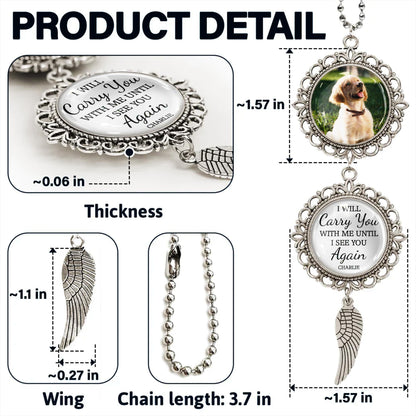 I Will Carry You With Me Until I See You Again, Angel Wing and Pendant Charm