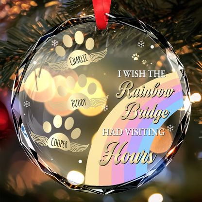 I Crossed The Rainbow Bridge Knowing I Was Loved - Personalized Custom Circle Glass Ornament - PME004_CGOR