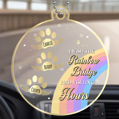 I Crossed The Rainbow Bridge Knowing I Was Loved - Personalized Custom Acrylic Ornament, Car Ornament - PME004_HGO