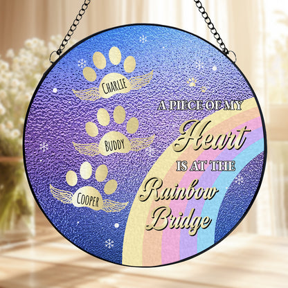 Crossed The Rainbow Bridge Knowing I Was Loved - Personalized Custom Window Hanging Suncatcher - PME004_RSUN