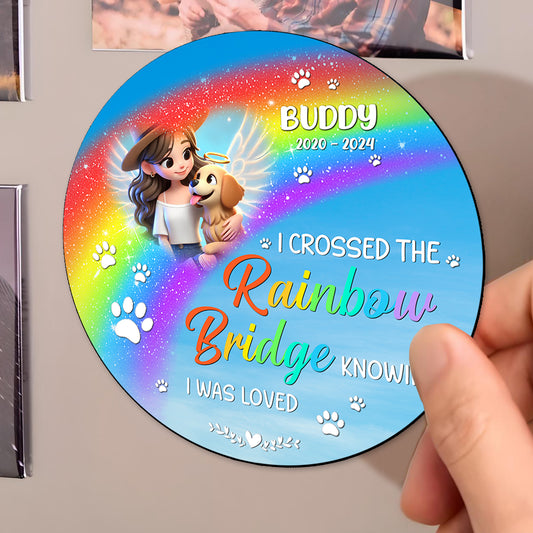 A Piece Of My Heart Is At The Rainbow Bridge Magnet - Personalized Custom Fridge Magnet - PME006_MAGN