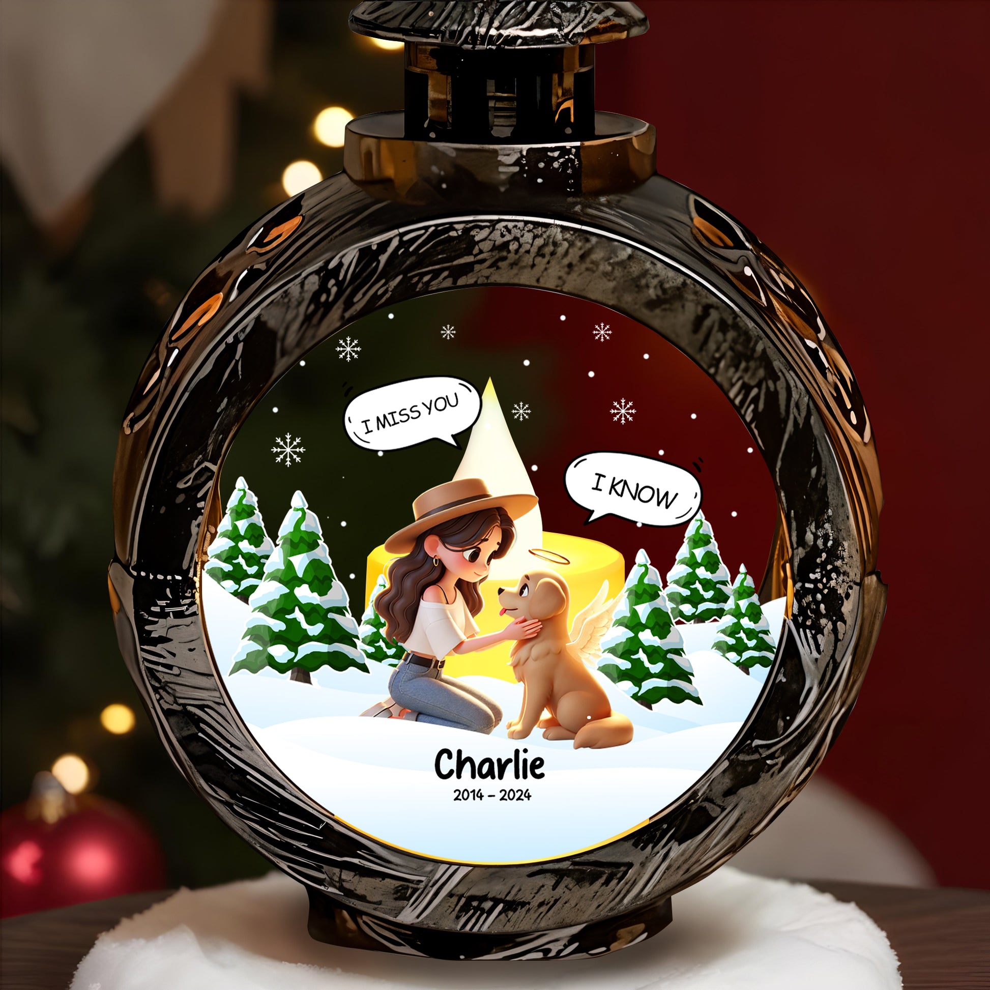 I Miss You I Know Custom Christmas Lantern