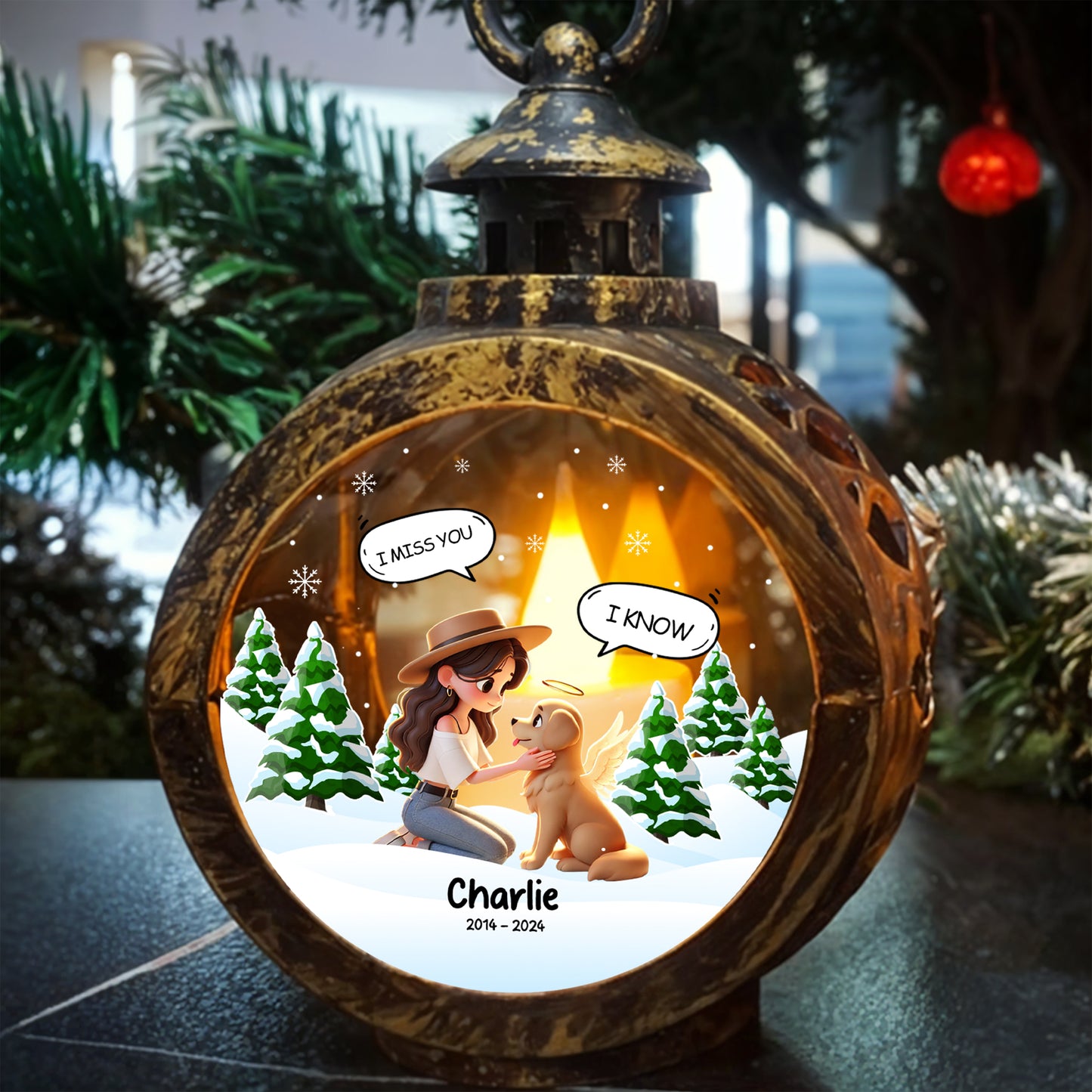 I Miss You I Know Custom Christmas Lantern