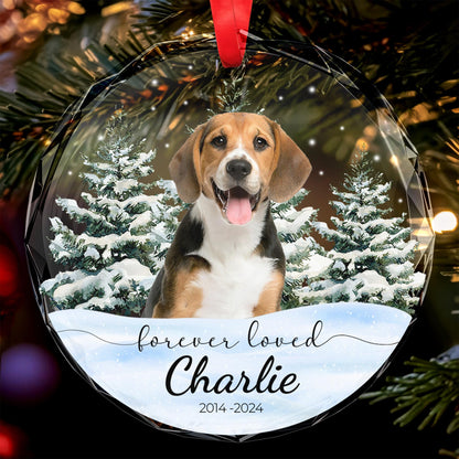 Forever Loved Dog In Snowy Scene Ornament