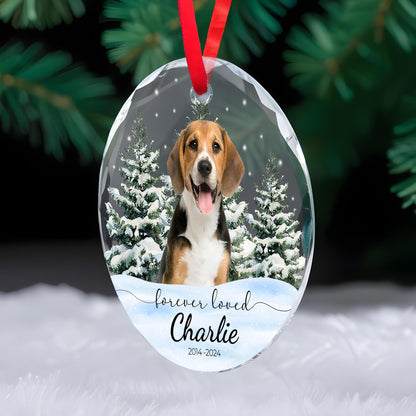 Forever Loved Dog In Snowy Scene Ornament