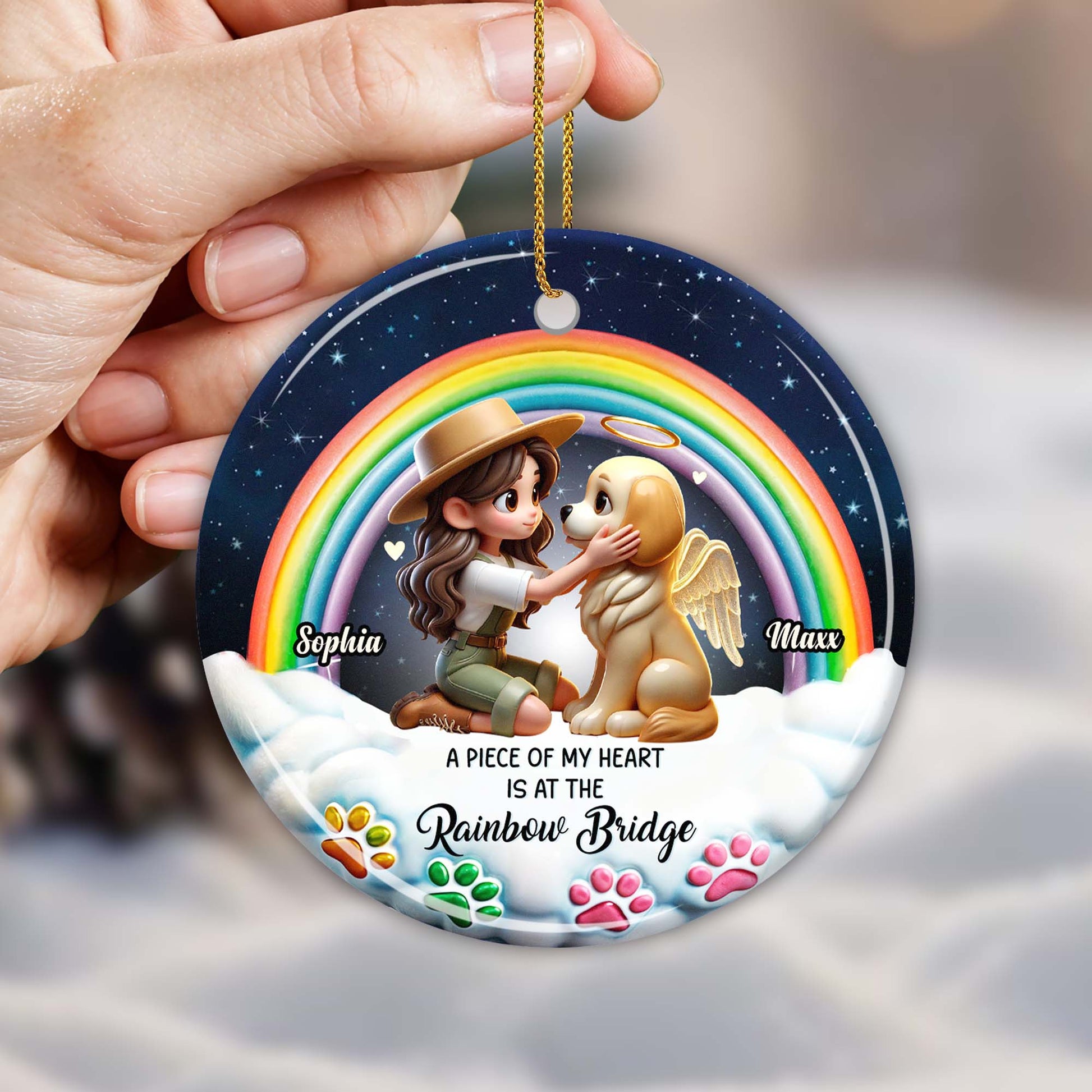 A Piece of My Heart is at the Rainbow Bridge Memorial Ornament