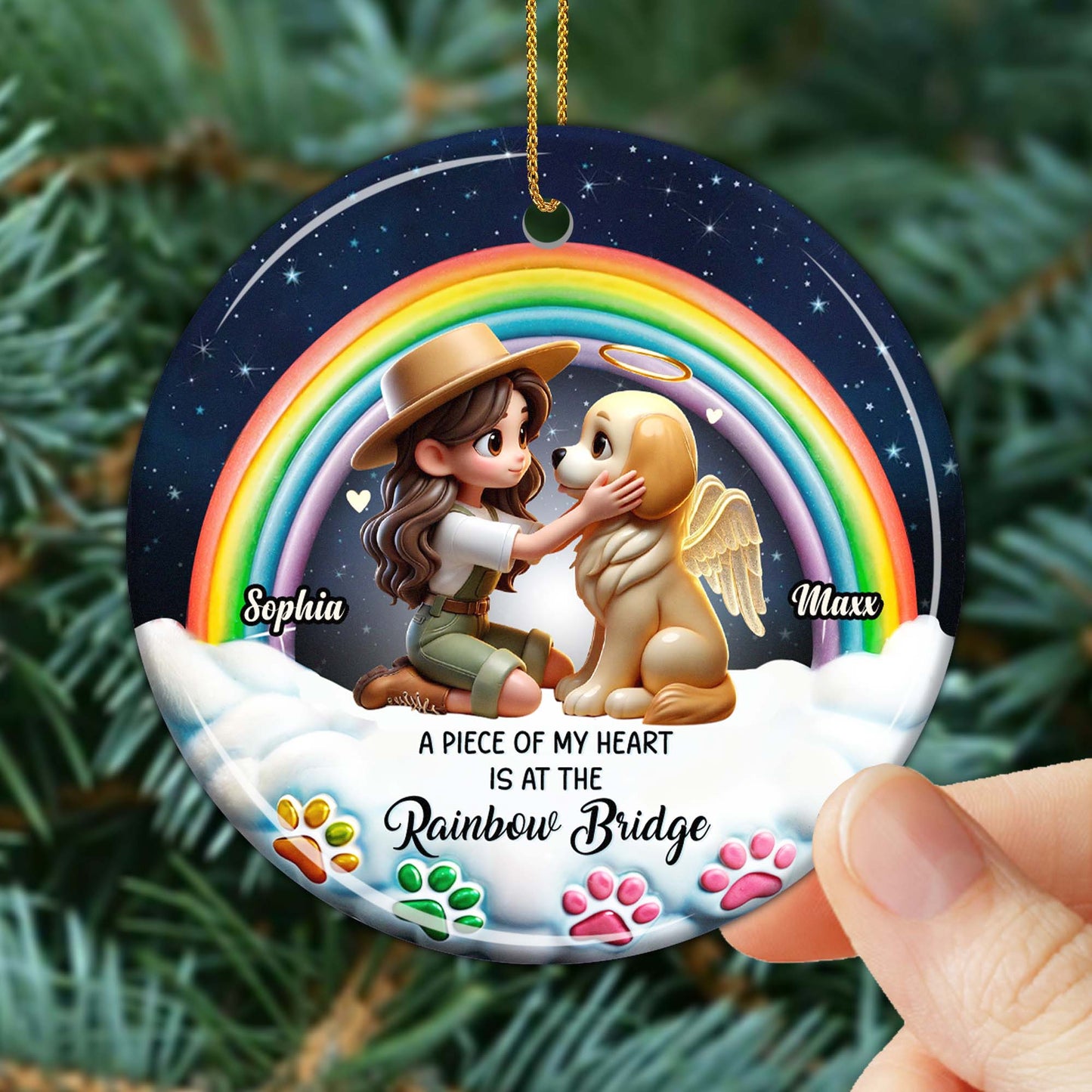 A Piece of My Heart is at the Rainbow Bridge Memorial Ornament