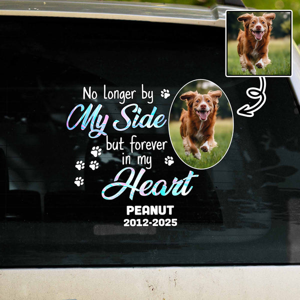 No Longer by My Side but Forever in My Heart, Dog and Paws - Personalized Decor Decal - PME023_STIK