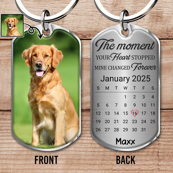 The Moment Your Heart Stopped Mine Changed Forever, Dog - Personalized Custom Keychain - PME024_KCH