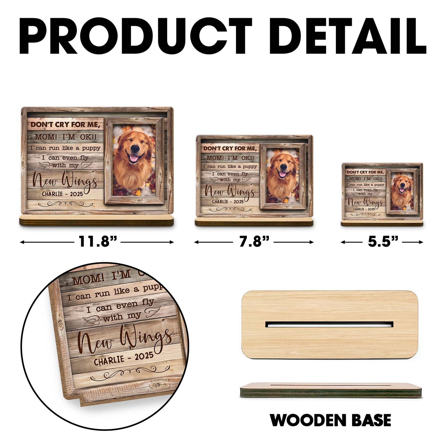 Don't Cry For Me Mom I'm OK, Memorial Wood Plaque