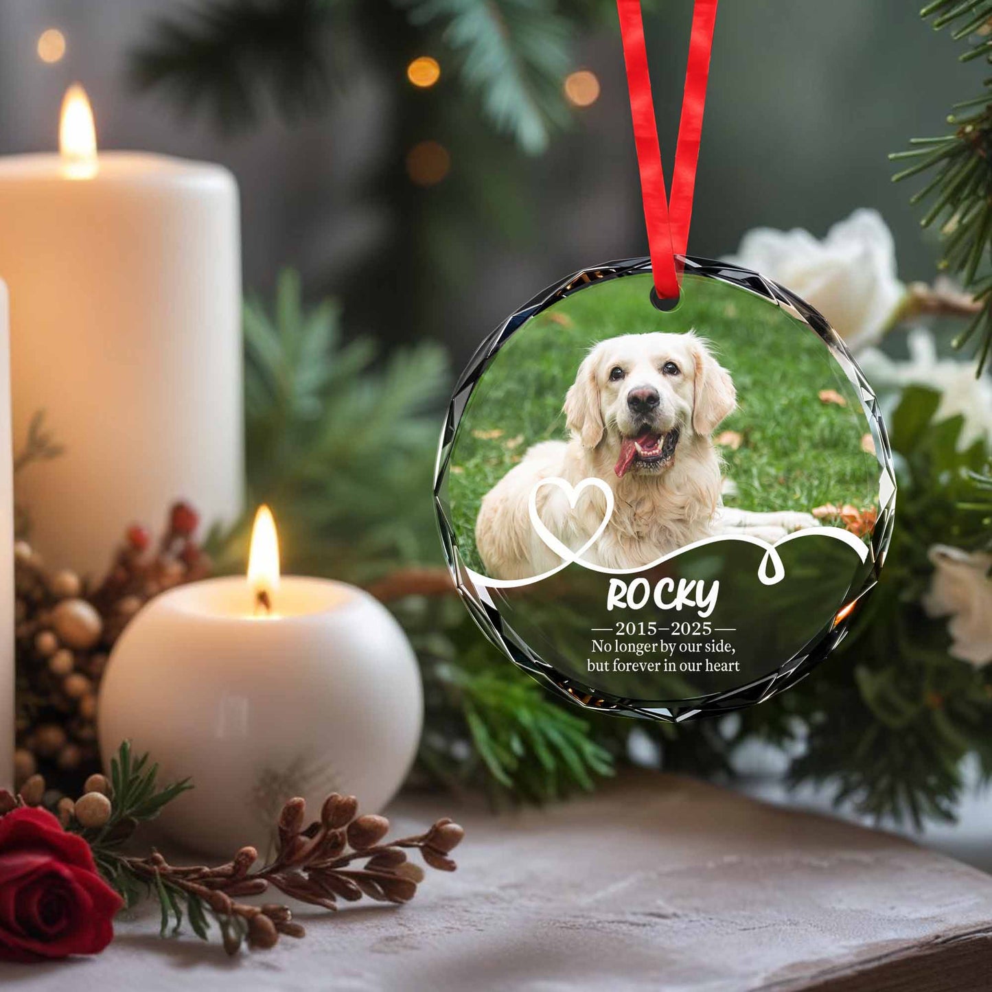 No Longer By Our Side, Forever In Our Heart, Dog And Heart Design