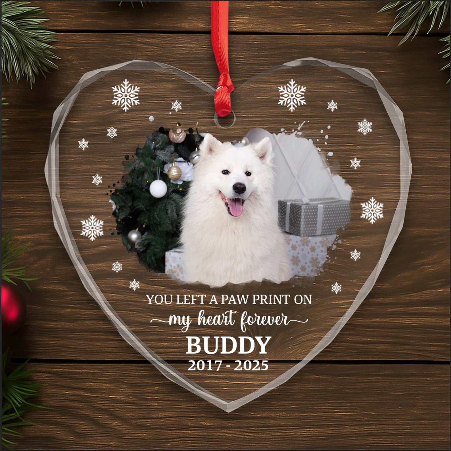 You Left A Paw Print On My Heart Forever, Dog And Snowflakes