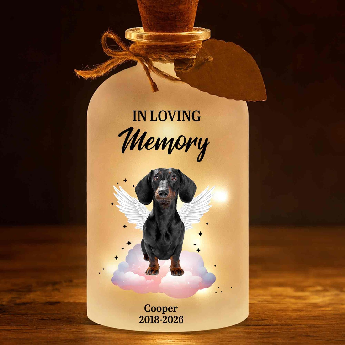 In Loving Memory Dog With Angel Wings And Clouds