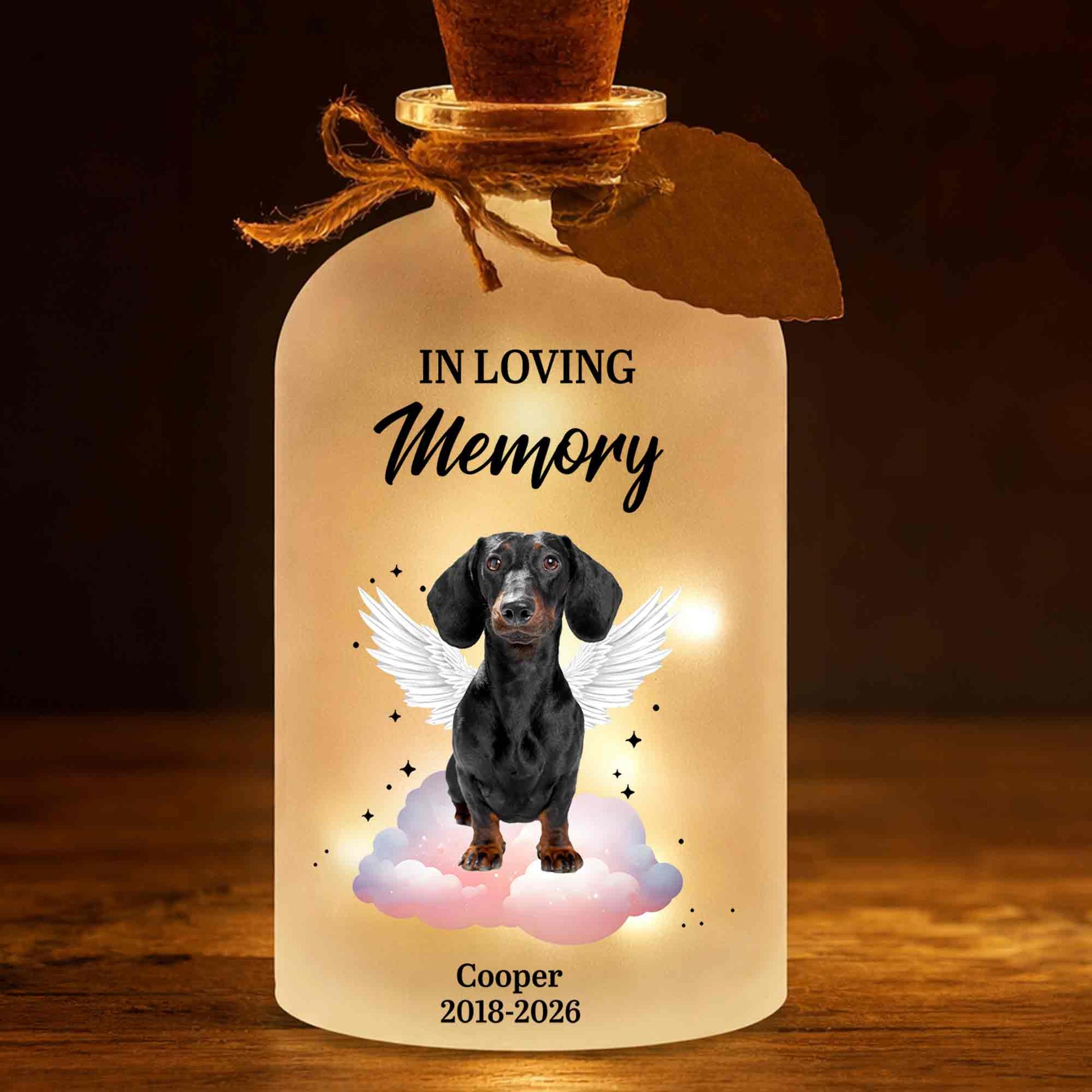 In Loving Memory Dog With Angel Wings And Clouds