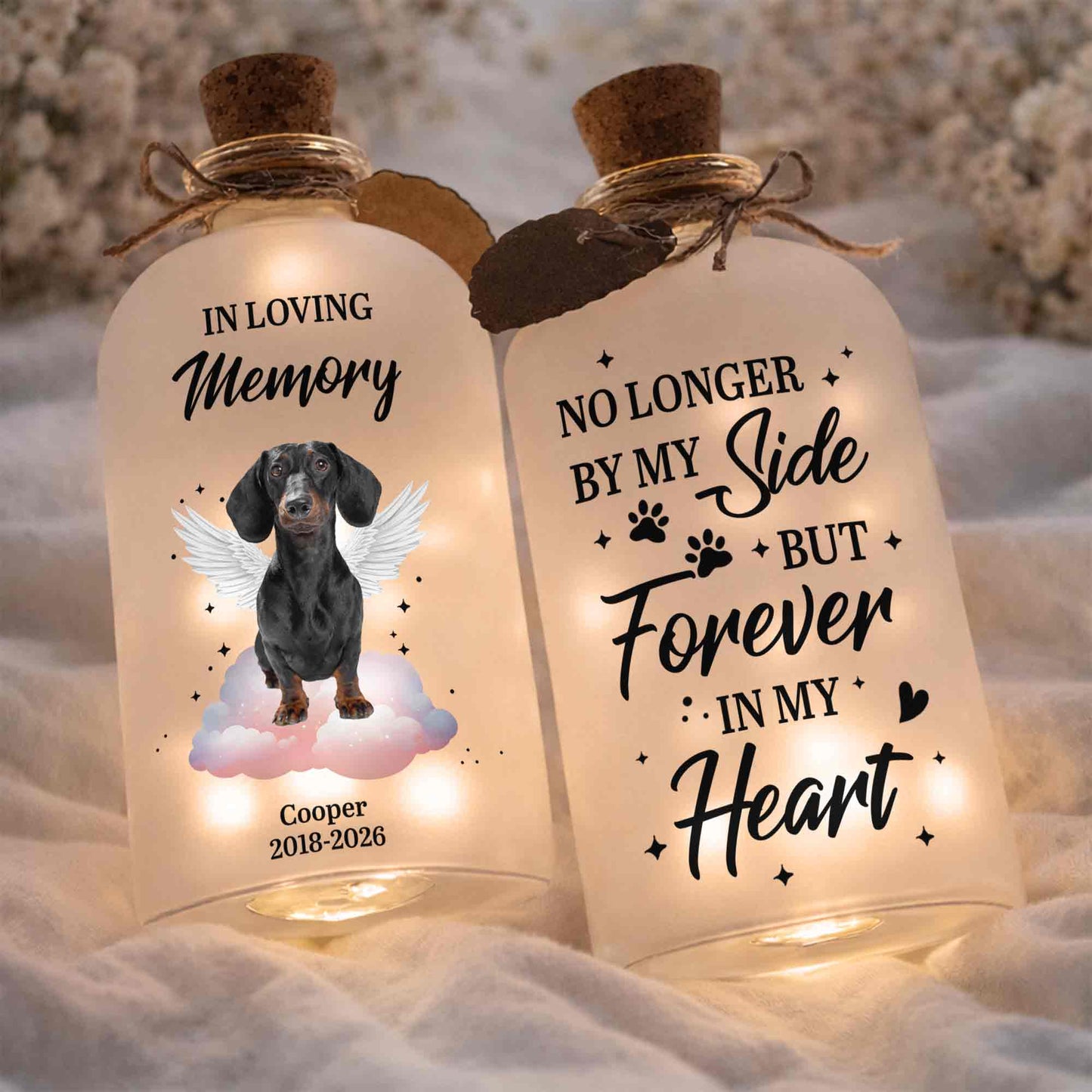 In Loving Memory Dog With Angel Wings And Clouds