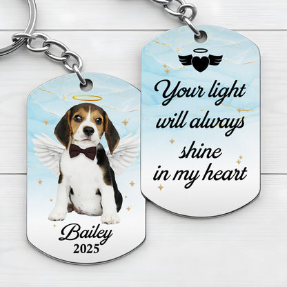 Your Light Will Always Shine In My Heart, Angel Wings And Dog