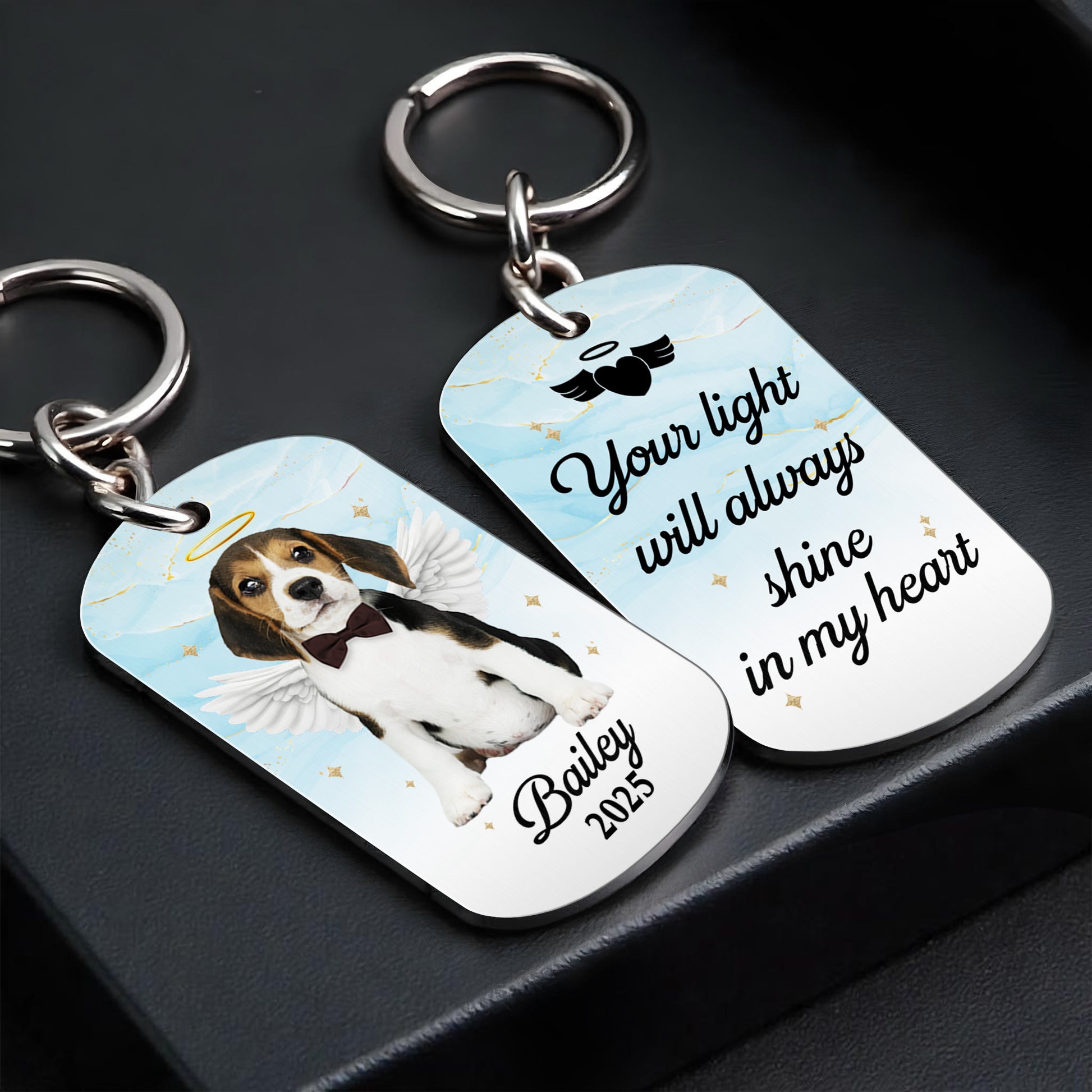 Your Light Will Always Shine In My Heart, Angel Wings And Dog