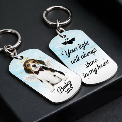 Your Light Will Always Shine In My Heart, Angel Wings And Dog