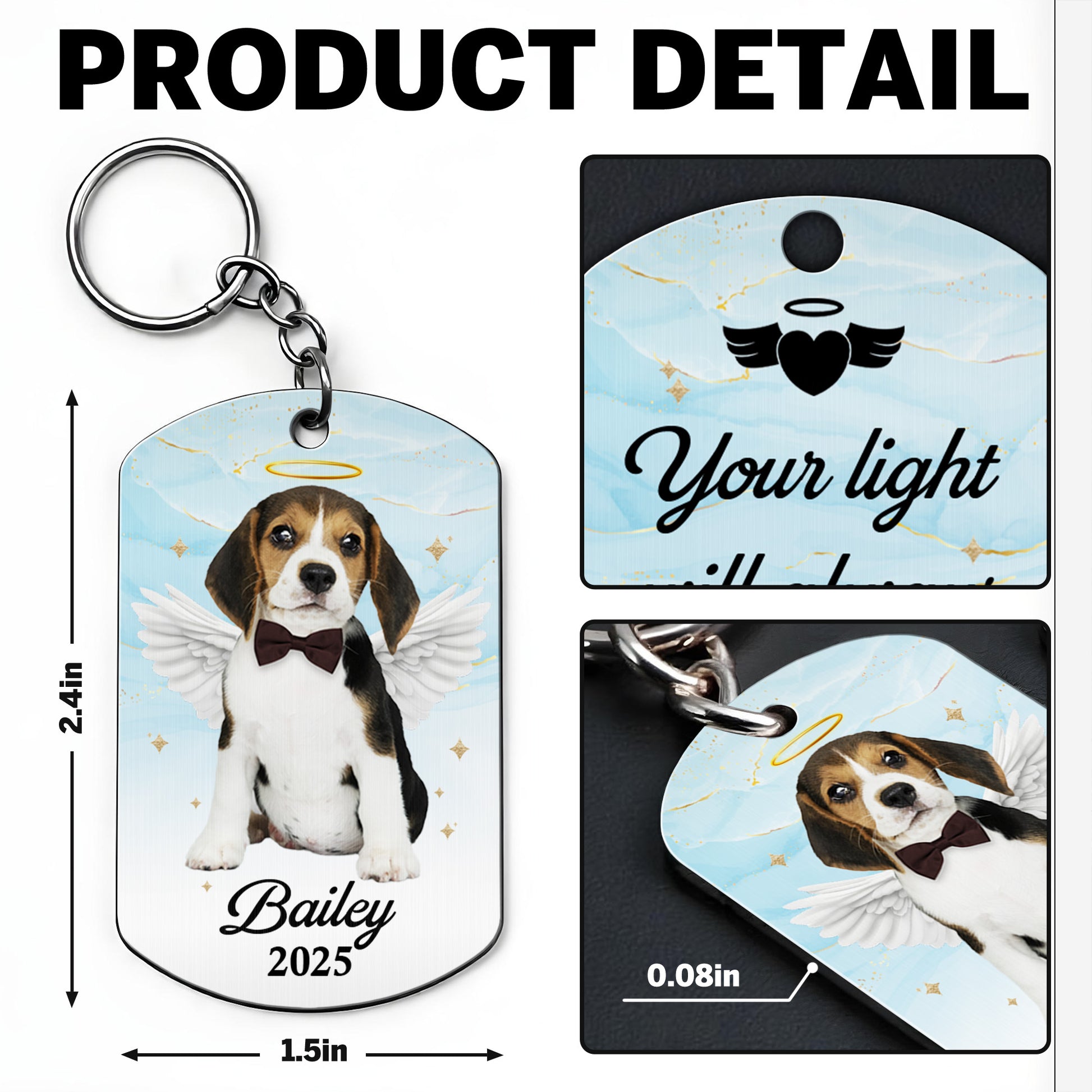 Your Light Will Always Shine In My Heart, Angel Wings And Dog