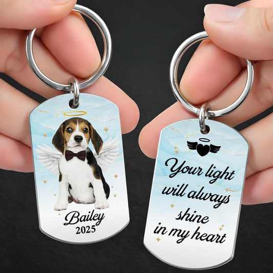 Your Light Will Always Shine In My Heart, Angel Wings And Dog