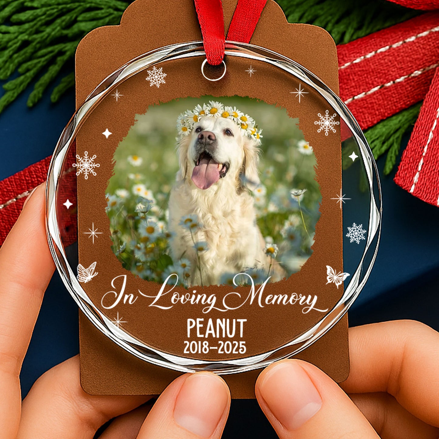 In Loving Memory Dog With Flowers