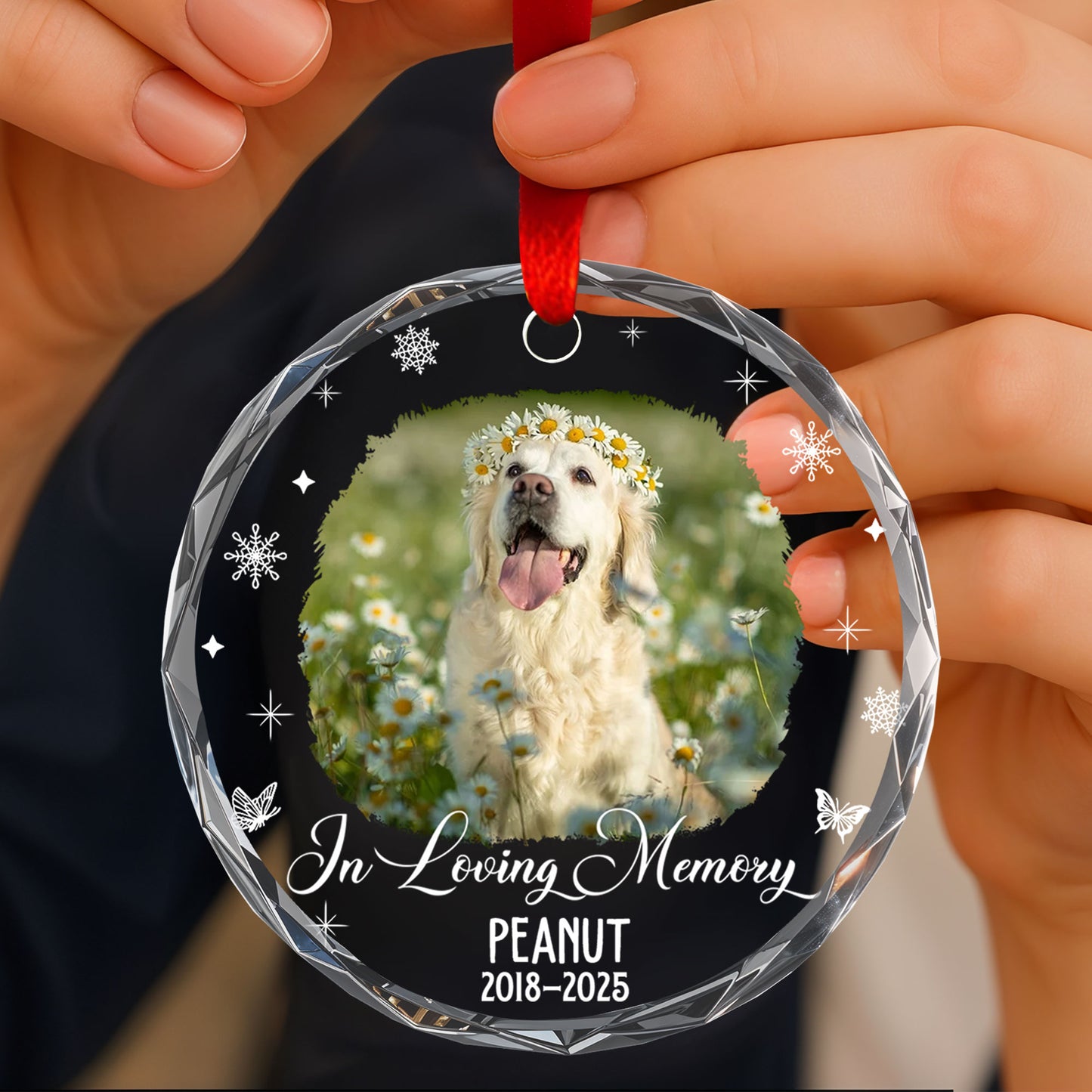 In Loving Memory Dog With Flowers