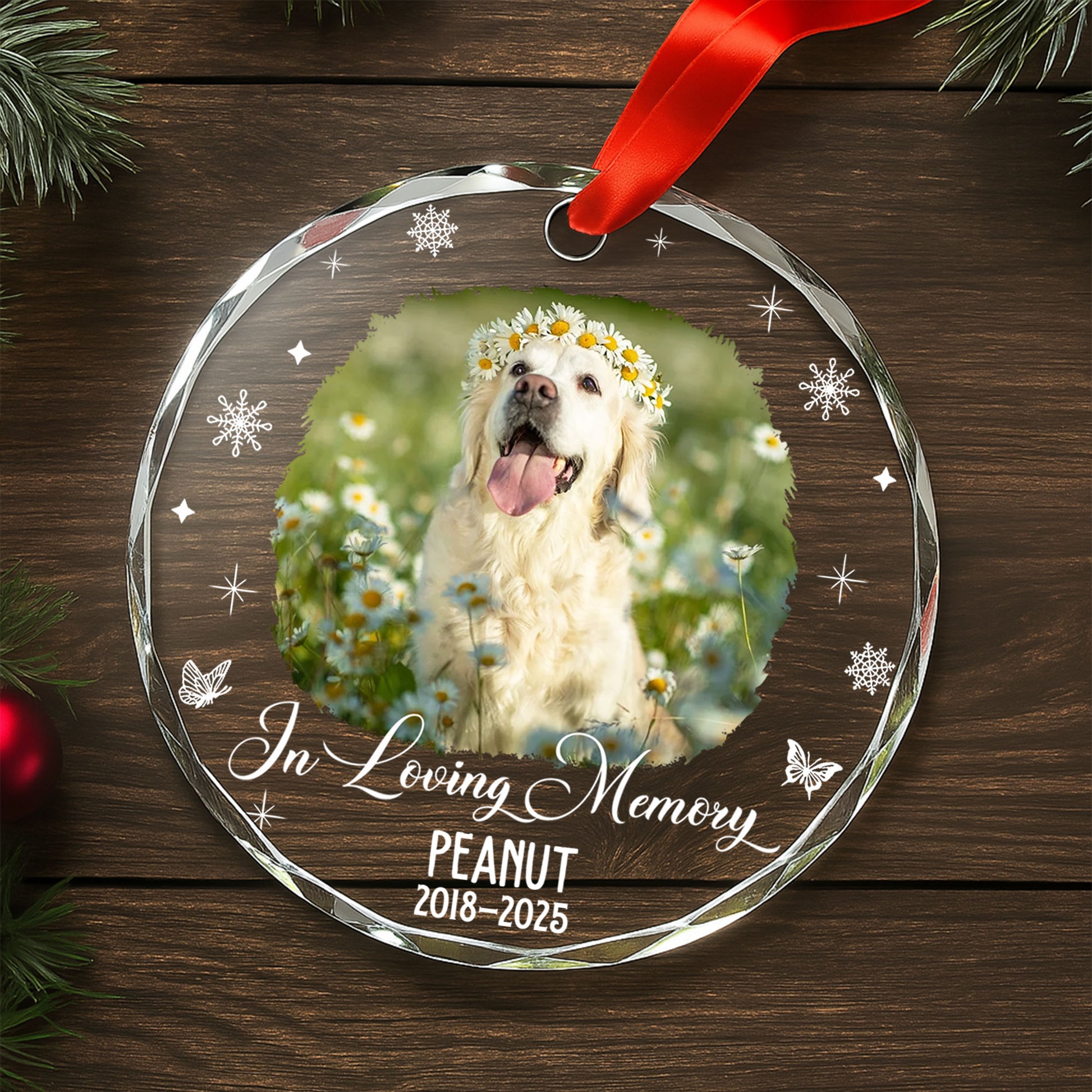 In Loving Memory Dog With Flowers