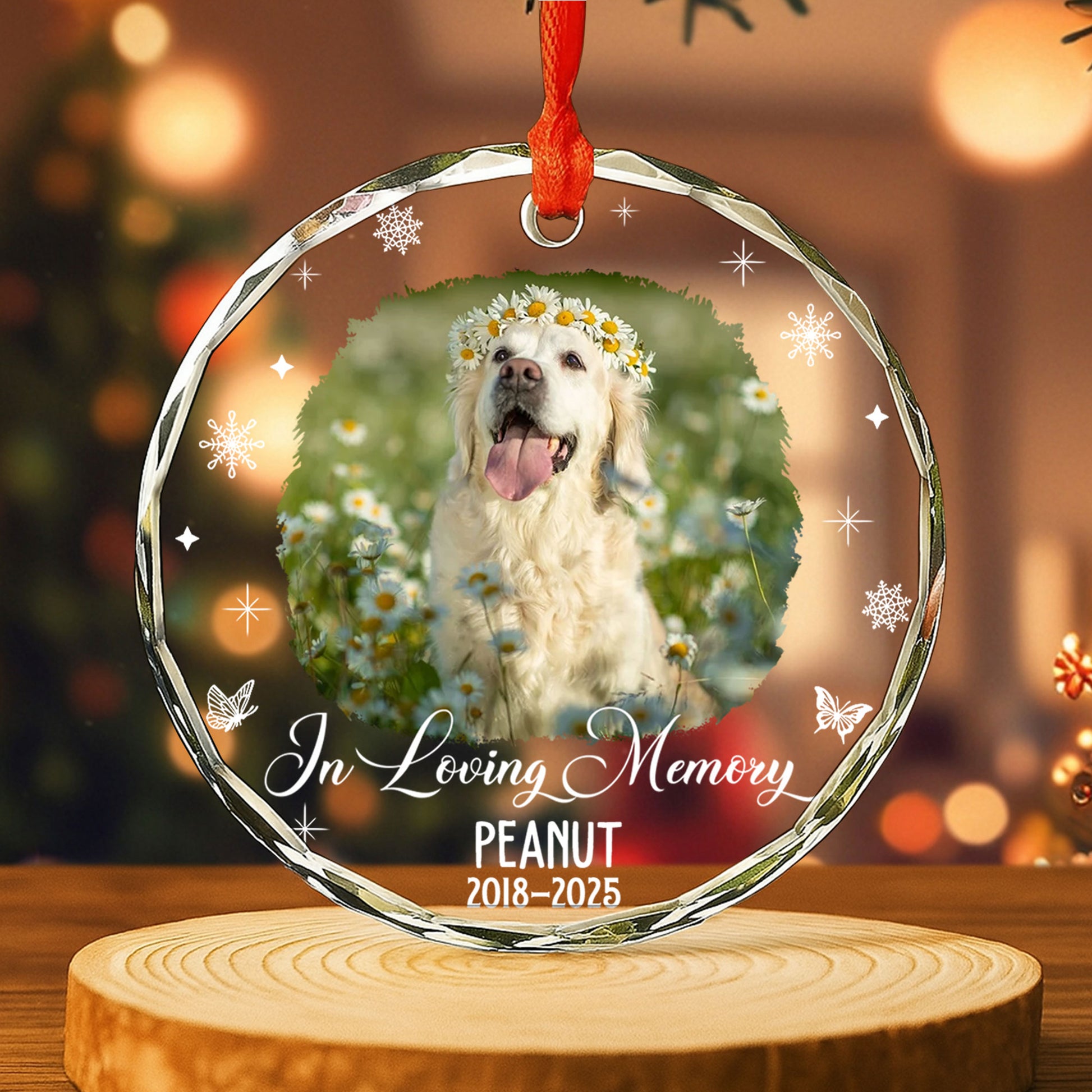 In Loving Memory Dog With Flowers