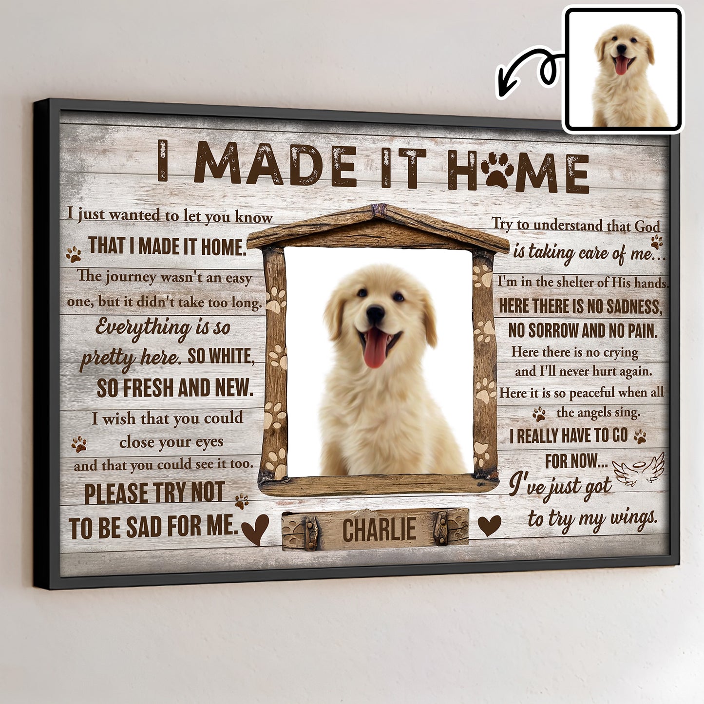 I Made It Home, Memorial Poster With Dog
