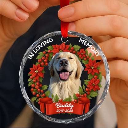 In Loving Memory Dog Poinsettias Holly Berries