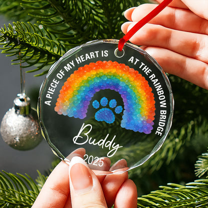 A Piece Of My Heart Is At The Rainbow Bridge, Rainbow and Paw Print