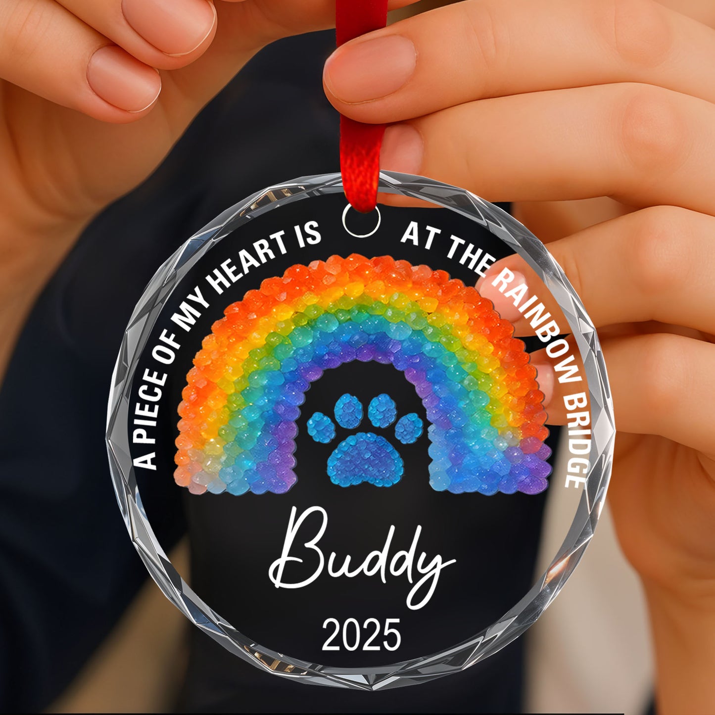 A Piece Of My Heart Is At The Rainbow Bridge, Rainbow and Paw Print