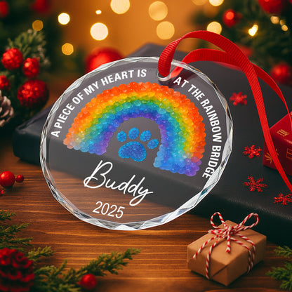 A Piece Of My Heart Is At The Rainbow Bridge, Rainbow and Paw Print