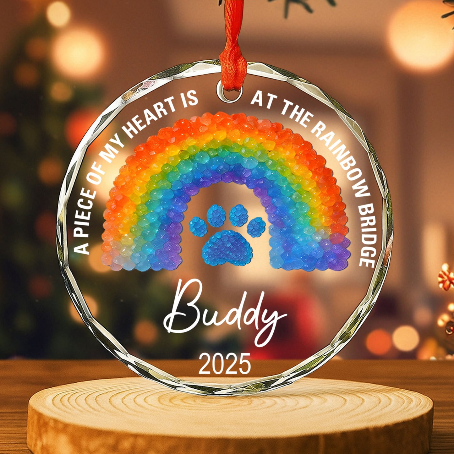 A Piece Of My Heart Is At The Rainbow Bridge, Rainbow and Paw Print