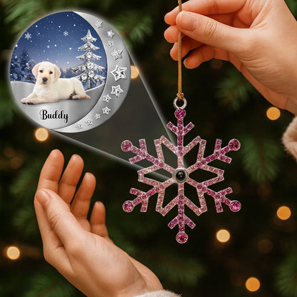 Special Moments With Puppy And Winter Scene Ornament