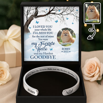 Favorite Hello Hardest Goodbye Paw Cuff Bracelet