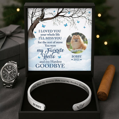 Favorite Hello Hardest Goodbye Paw Cuff Bracelet