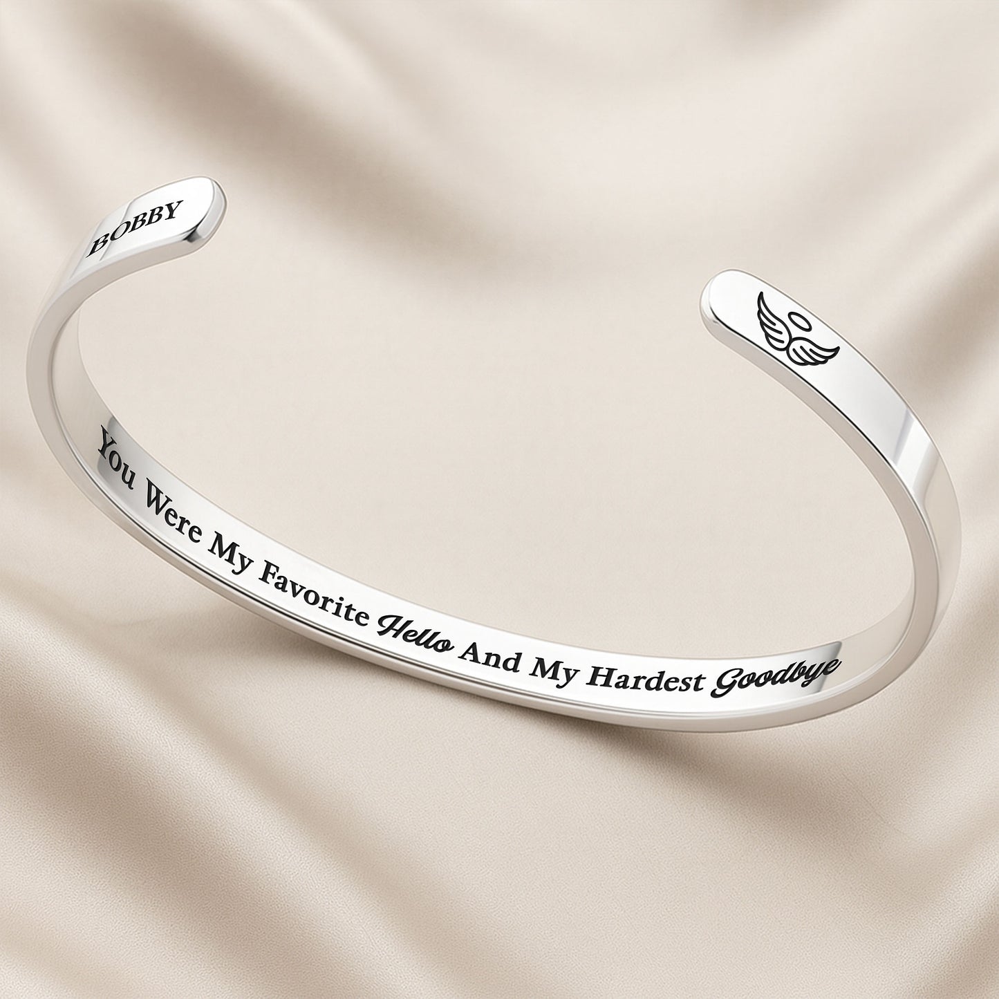 Favorite Hello Hardest Goodbye Paw Cuff Bracelet
