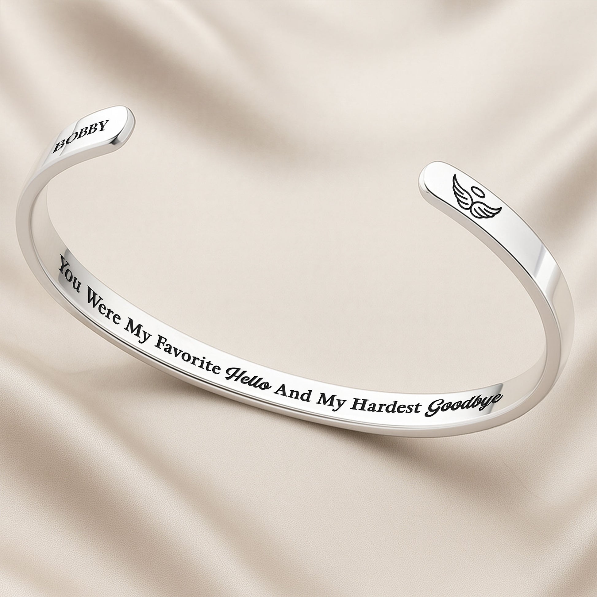 Favorite Hello Hardest Goodbye Paw Cuff Bracelet