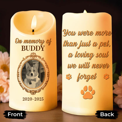 In Memory Of A Beloved Pet With Paw Prints And Photo