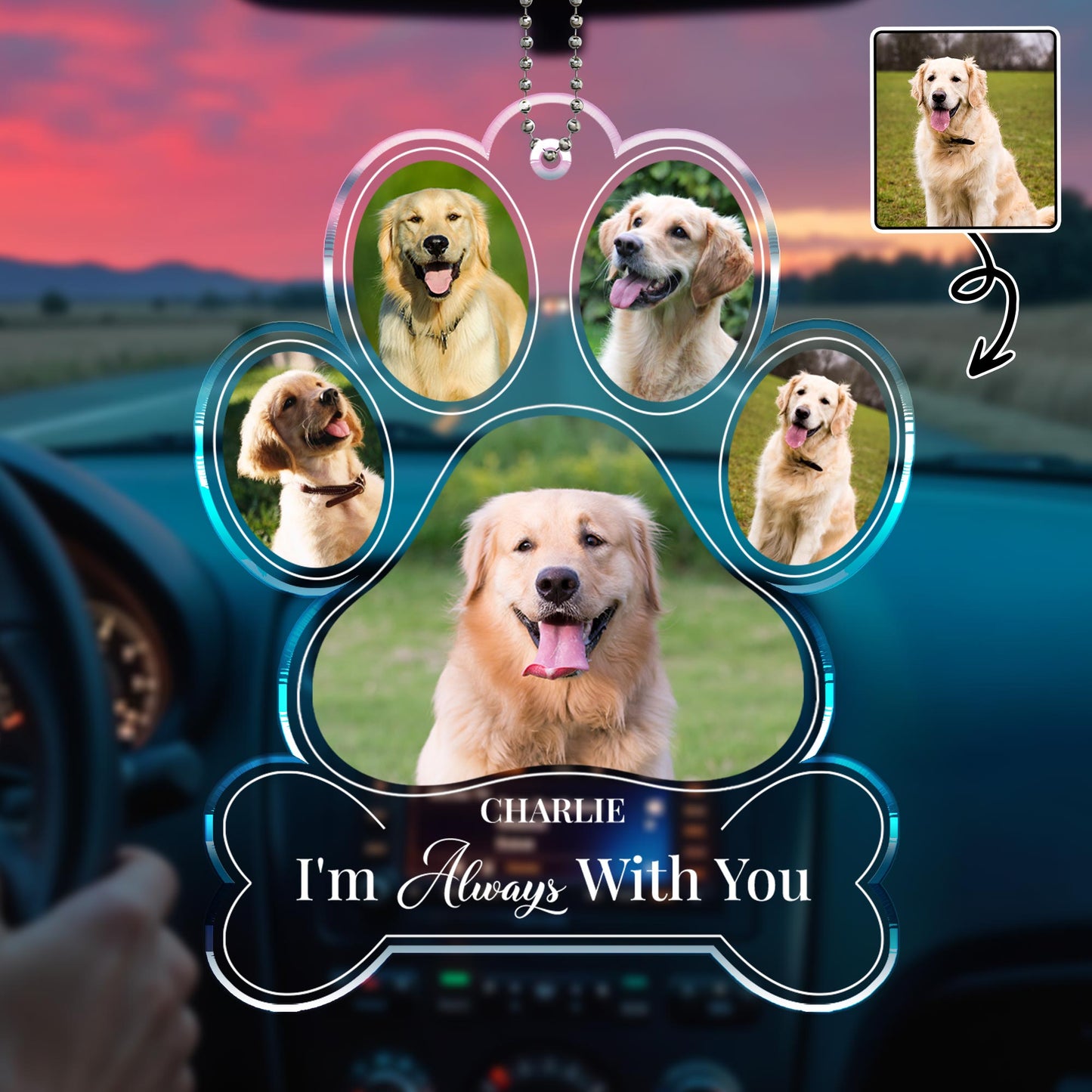 I'm Always With You, Paw Prints And Dogs Design