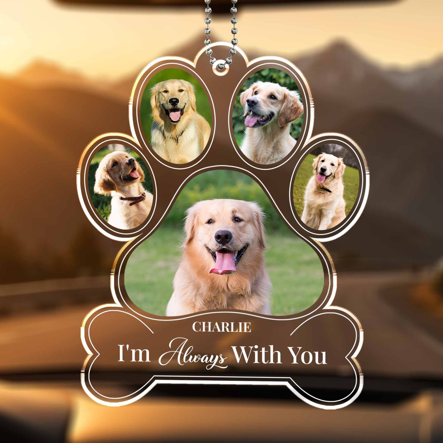 I'm Always With You, Paw Prints And Dogs Design