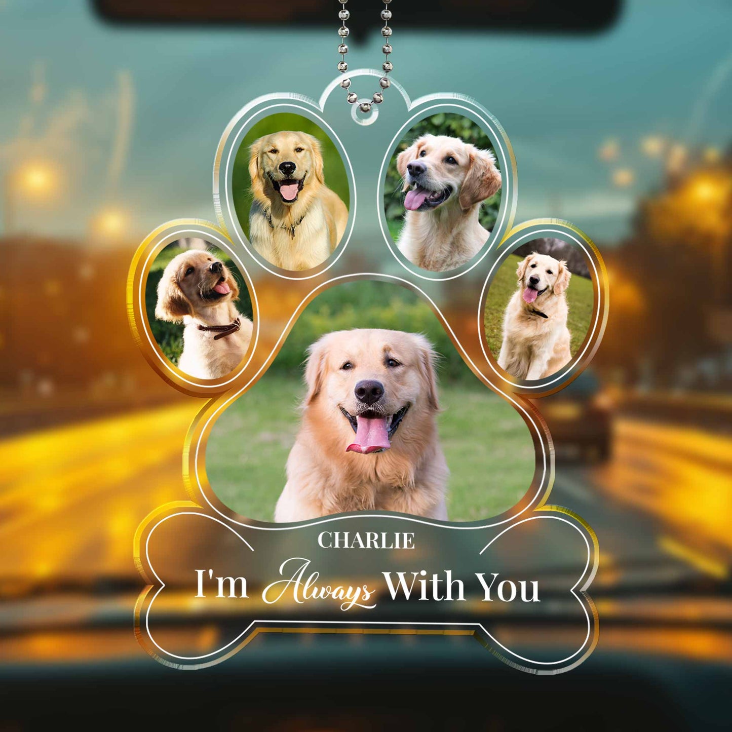 I'm Always With You, Paw Prints And Dogs Design