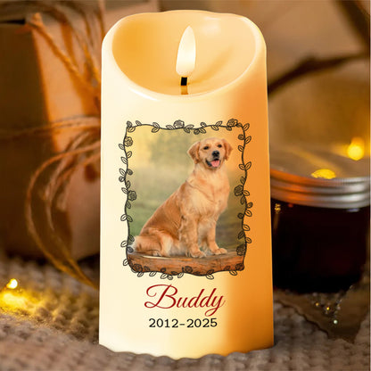 How Lucky I Am, Dog And Paws Memorial Candle - Personalized Custom LED Candle - PME083_LECA