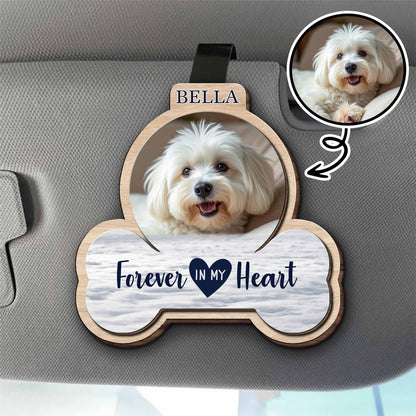 Forever In My Heart Custom Shaped Car Visor Clip