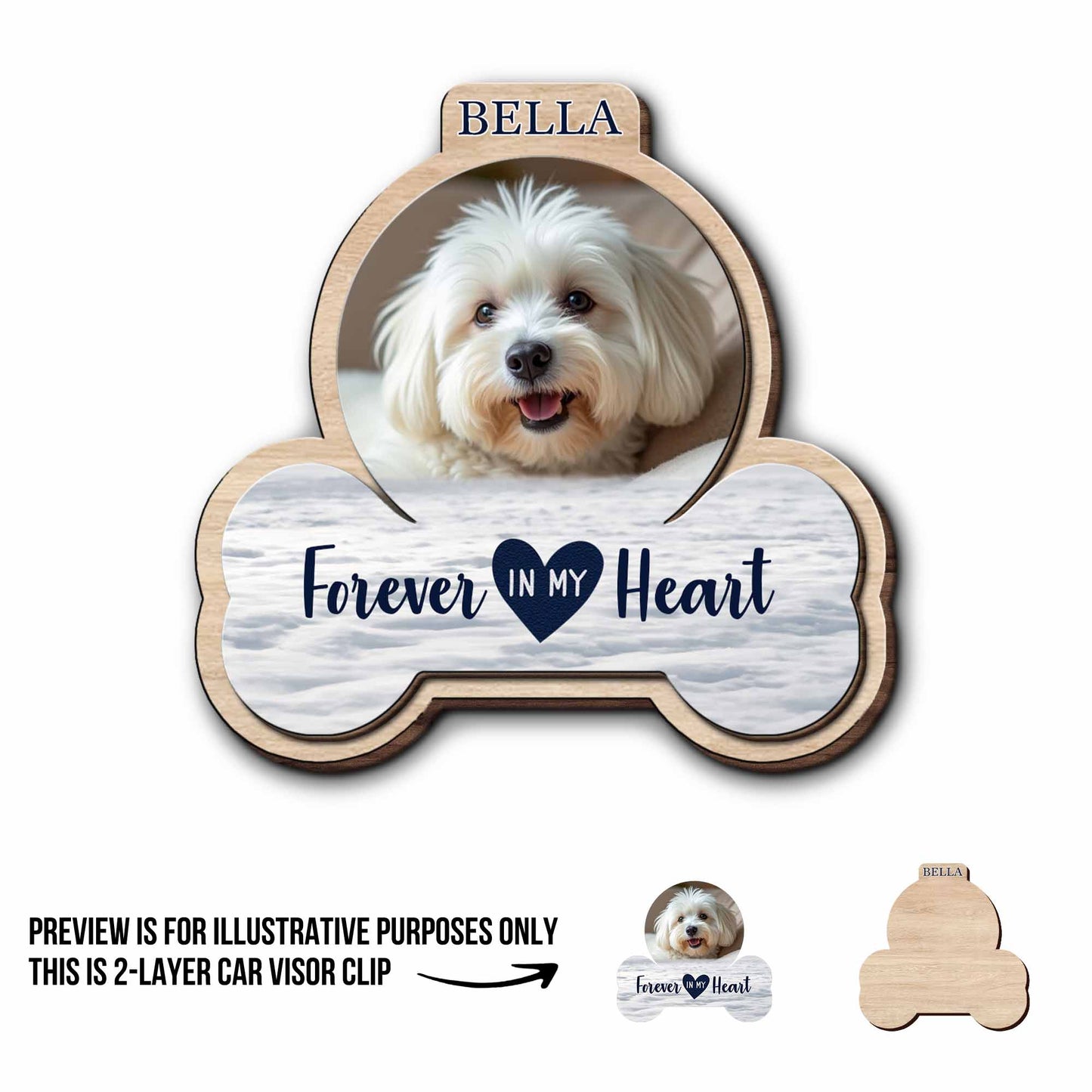 Forever In My Heart Custom Shaped Car Visor Clip