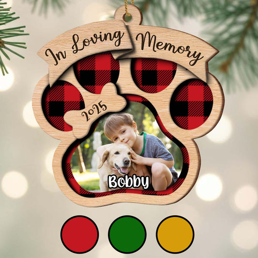 In Loving Memory, Paw Prints And Plaid Pattern