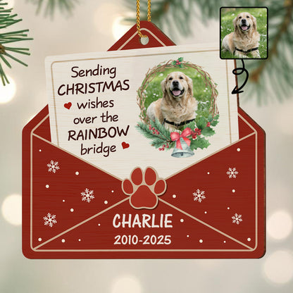 Sending Christmas Wishes Over The Rainbow Bridge, Dog And Paw Print